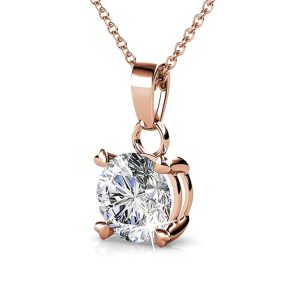 Solitaire Pendant Necklace Embellished with SWAROVSKI® Crystals