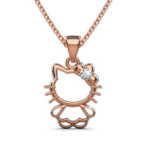 Hello Kitty Pendant Necklace in Rose Gold Embellished with SWAROVSKI® Crystals