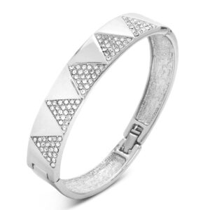 Geometric Bangle Embellished With SWAROVSKI® Crystals