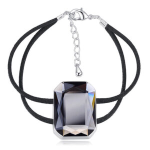Emerald-Cut Crystal Double Strap Bracelet Embellished With SWAROVSKI® Crystals