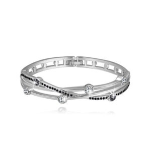 Lovers Crossing Bangle Embellished With SWAROVSKI® Crystals Multicolour