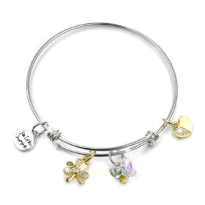 Inspiring Adjustable Charm Bangle Embellished With SWAROVSKI® Crystals