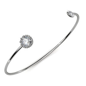Ultra-Chic Open Bangle White Gold Embellished With SWAROVSKI® Crystals