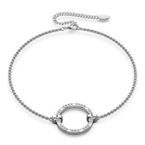 Orbit of Beauty Bracelet Embellished with SWAROVSKI® Crystal in White Gold
