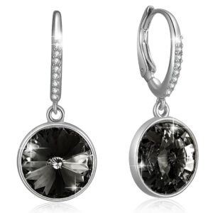 Precious Drop Earrings Silver Night Embellished With SWAROVSKI® Crystals