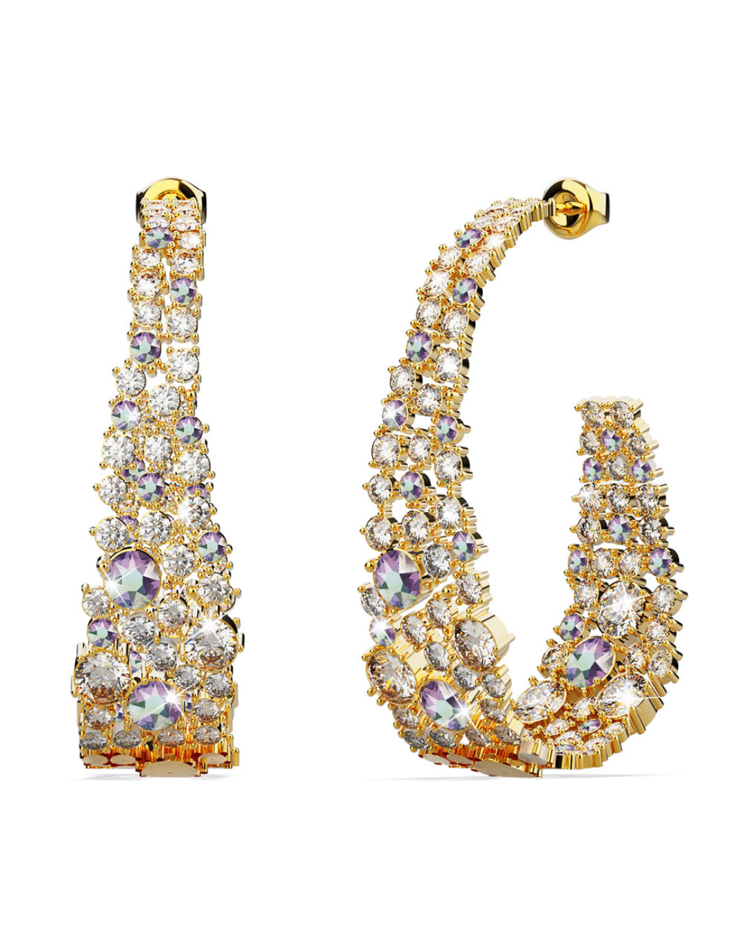 Anita Oval C Hoop Earrings Embellished with Aurora Borealis Crystals from SWAROVSKI®