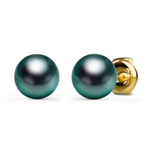 Purity Pearl Stud Earrings Embellished with SWAROVSKI® Crystal Iridescent Tahitian Look Pearls