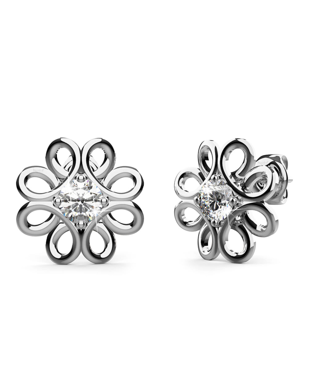 Daffodil Hologram Stud Earrings Embellished With SWAROVSKI® Crystals