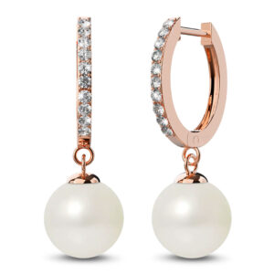 Flawless Pearl Drop Hoop Earrings Embellished With SWAROVSKI® Crystal