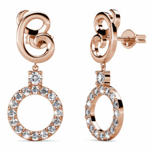 Rose Gold Twisted Knot Dangle Earrings Embellished with SWAROVSKI® crystals