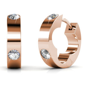 Classic Round Stud Earrings in Rose Gold Adorned with Crystals from SWAROVSKI®