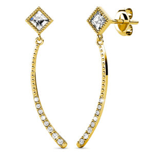 Elegant Gold Stud Earrings Embellished with SWAROVSKI® crystals