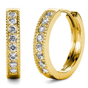 Clique Huggie Earrings Embellished with Crystals from SWAROVSKI® in Gold