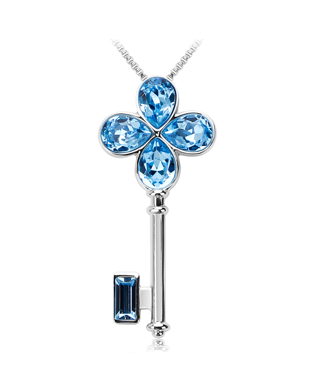 Flower Key Necklace Embellished With SWAROVSKI® Crystals