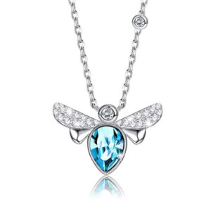 Bee Crystal Blue Necklace Embellished With SWAROVSKI® Crystals