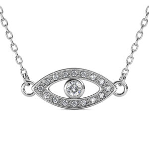 White Gold Eye On You Pendant Necklace Embellished with Crystals from SWAROVSKI®