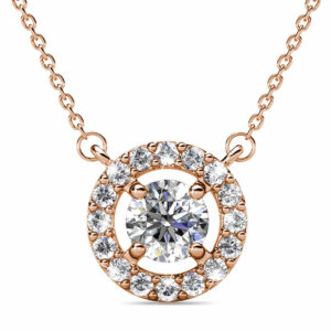 Minute Oval Crystal Pendant Necklace in Rose Gold Adorned with Crystals from SWAROVSKI®