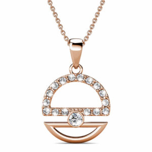 Modern Sphere Pendant Necklace in Rose Gold Adorned with Crystals from SWAROVSKI®