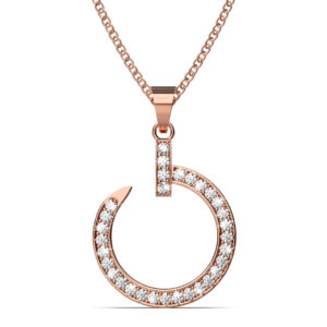 Paradigm in Circle Rose Gold Pendant Necklace Embellished with SWAROVSKI® Crystals