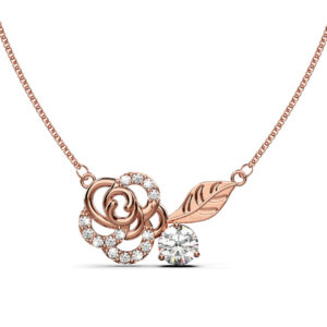 Rose Petal Pendant Necklace in Rose Gold Embellished with SWAROVSKI® crystals