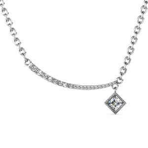 Sparkling Pendant Necklace in White Gold Embellished with SWAROVSKI® crystals