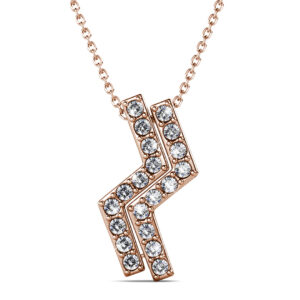 Zigzag Pendant Necklace in Rose Gold Embellished with SWAROVSKI® crystals