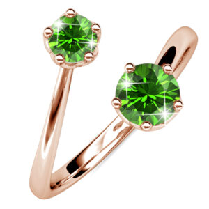 Split Green Personality Ring Embellished with SWAROVSKI® crystals