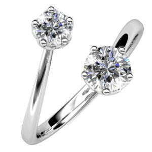 Split Crystal Clear Personality Ring Embellished with SWAROVSKI® crystals