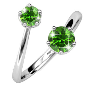 Split Green Personality Ring Embellished with SWAROVSKI® crystals